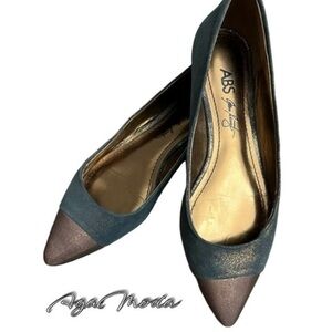 Abs Allen Schwartz Two Tone Pointy Minimal Heel with Copper/Gold Shimmer Shoes